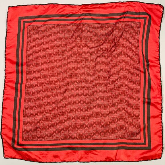 VINTAGE Red Black Squares Pocket Square - Picture 1 of 4